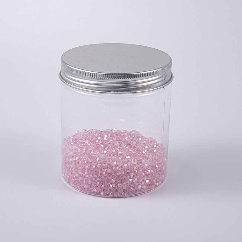 Cuentas de vidrio de bordado de polihedron rosa de 3.0 mm