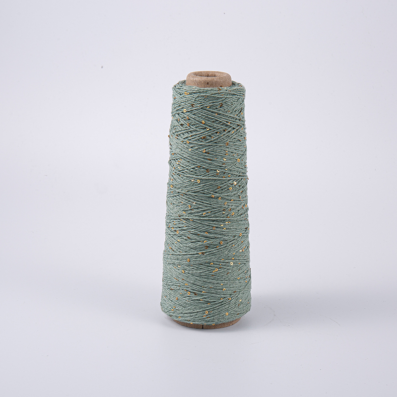 Hilo de lentejuelas de algodón dorado de 3 mm